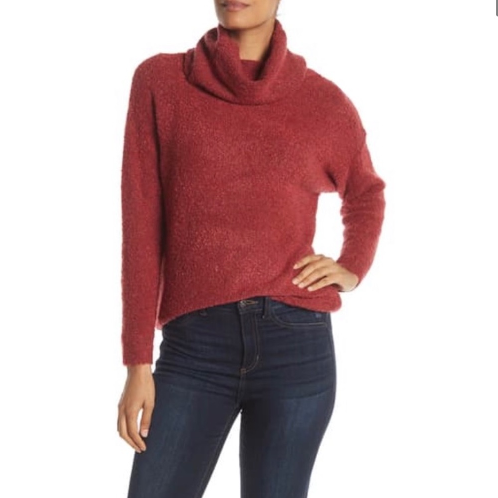 Catherine Malandrino Cozy Eyelash Knit Turtleneck